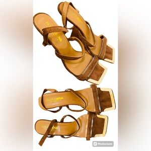 Fashion Nova Tan Strappy Heels